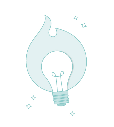 Bonfyre spark with a lightbulb